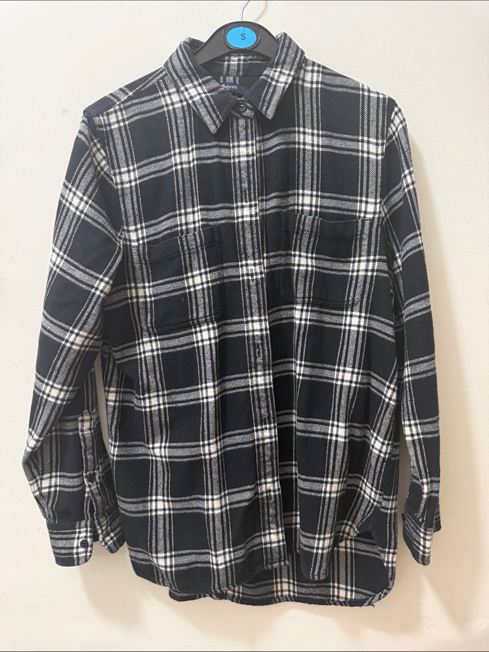 Madewell Black and White Plaid Shirt Jacket